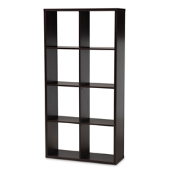 Baxton Studio Janne Modern and Contemporary Dark Brown Finished 8-Cube Multipurpose Storage Shelf